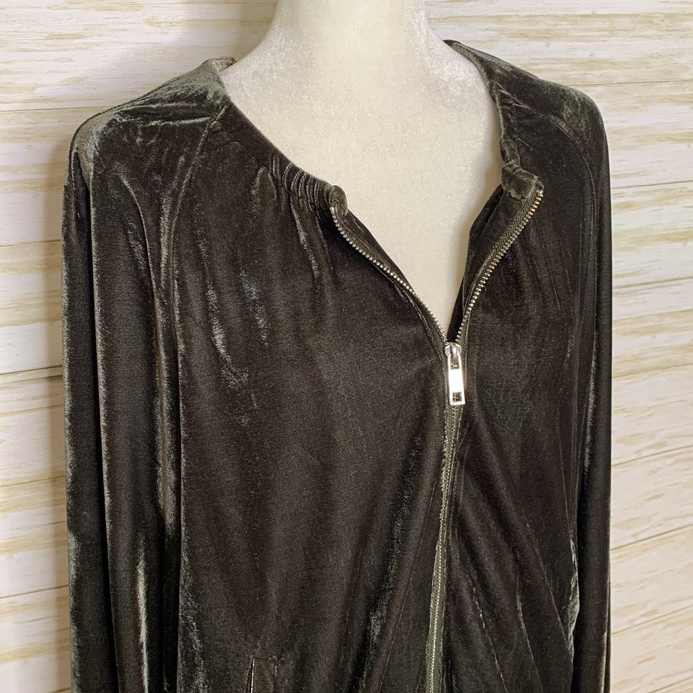 Umgee Velvet Zip Front Jacket - Picture 2 of 8